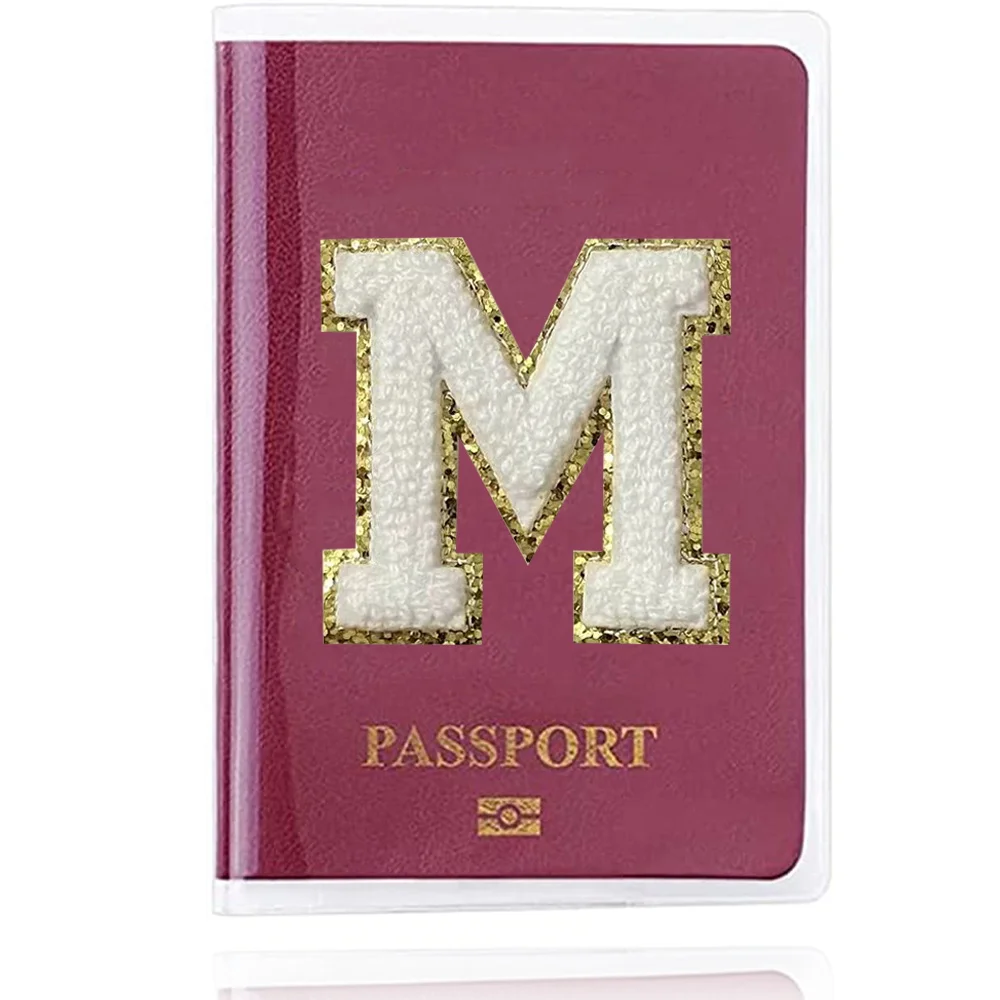 New Simple Fashion Passport Cover Name Pattern Slim Travel Passport Holder Wallet Gift PVC Waterproof Card Case Cover Unisex 4