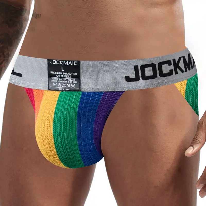 

JOCKMAIL Men's Briefs Bikini Jockstrap Sexy Men Underwear Slip Cueca Gay Underpants Male Panties Mesh Pouch Low Rise Breathable