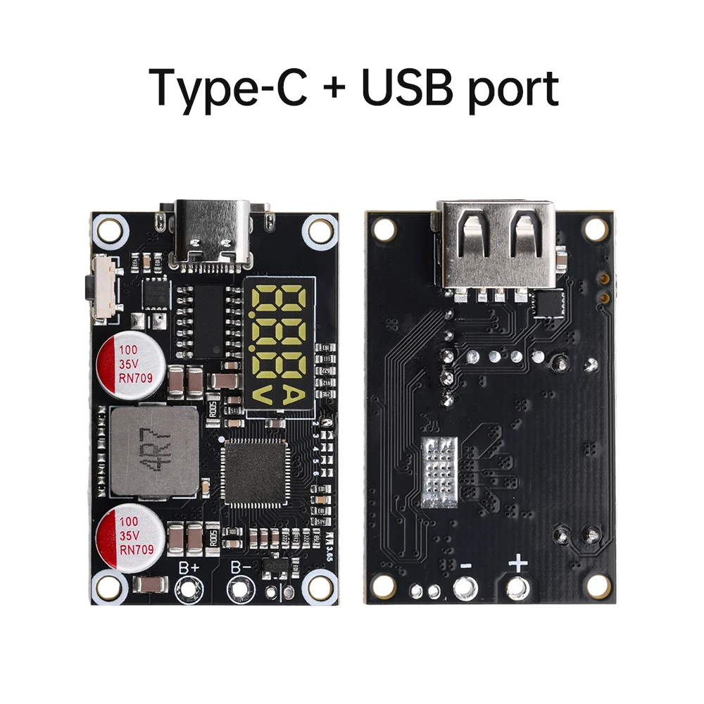 2-6S 45W Fast Charging Module Power Bank Diy Motherboard Voltage Current Digital Display Support PD/QC/FCP/SCP Buck/Boost Charge