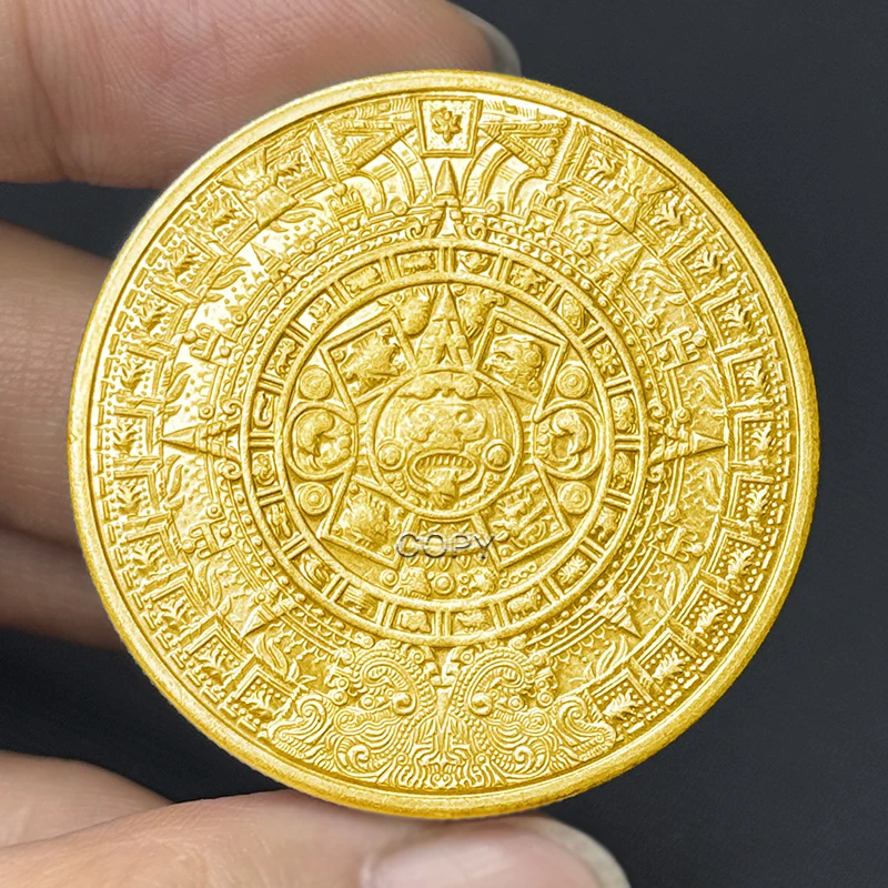 One Troy Ounce Silver Mexico Mayan Copper Coin For you Collectible Copy America Medal Commemorative Non-currency Home Decoratio