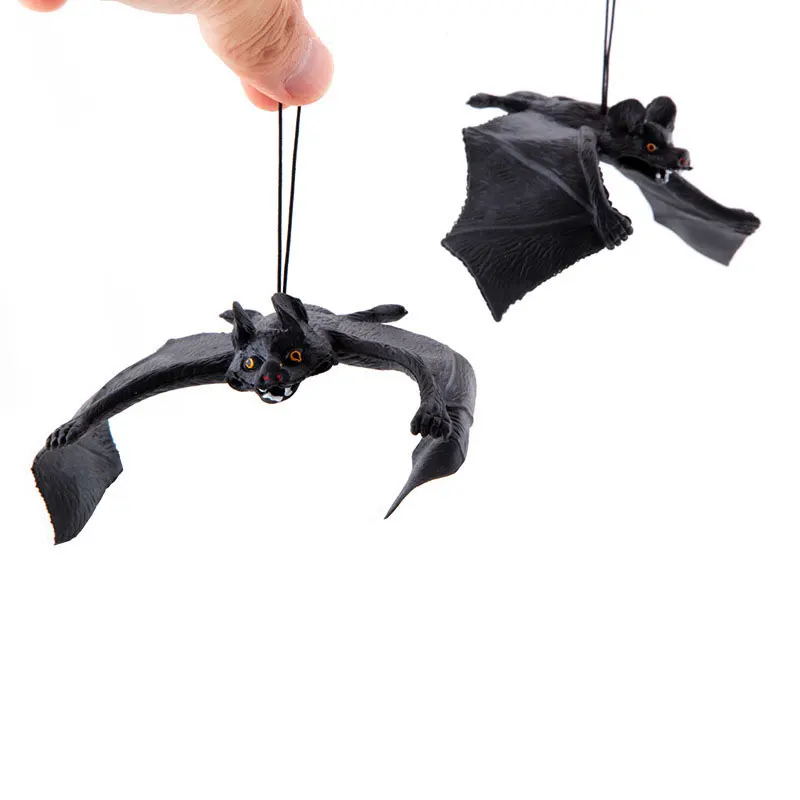 1 Pcs Fake Soft 3D Bat Props Halloween Animal Pendant Simulation Bat Toy  Halloween Party DIY Hanging Decoration 3 Sizes