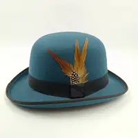 Bowler Derby Hat For Men Women Fashion Party Formal Fedora Costume Magician Hat Classical Feather accessories 4