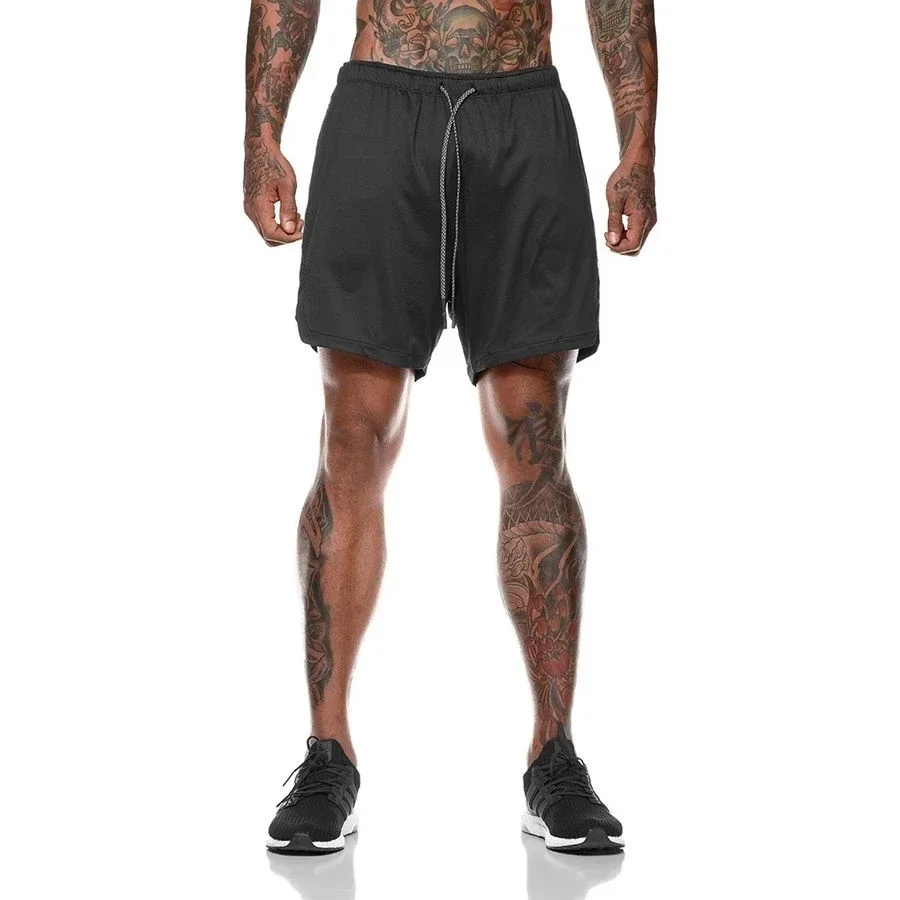 Short 2 En 1 Homme Sport Shorts Sport Hommes Running Court Fitness