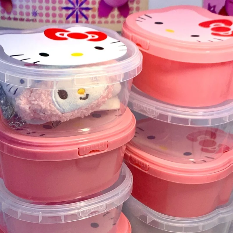 日本イン透明ピンクハローキティ収納ボックスオーガナイザー