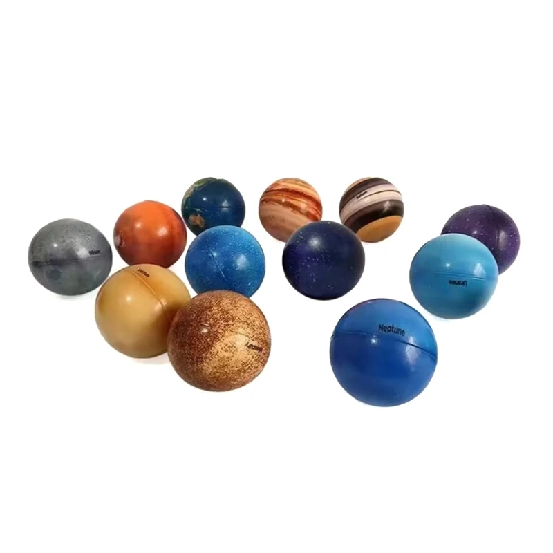 

12Pcs Planet Ball Soft Squeeze Stress Balls for Classroom Solar System Toy Outer Space Astronomy Learning Toy