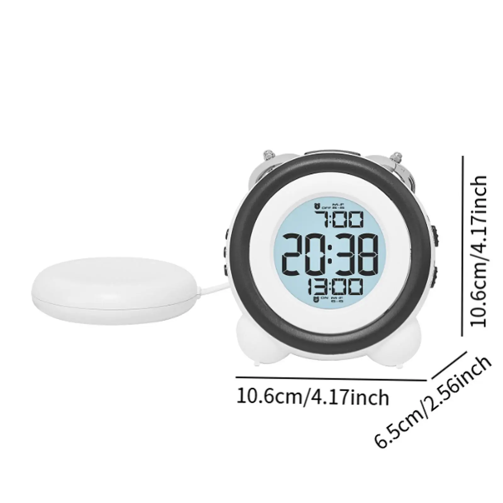 Digital Alarm Clock Backlight with Shocks Date Week Display Practical Household Versatile for Bedroom Table Beside Shelf Office