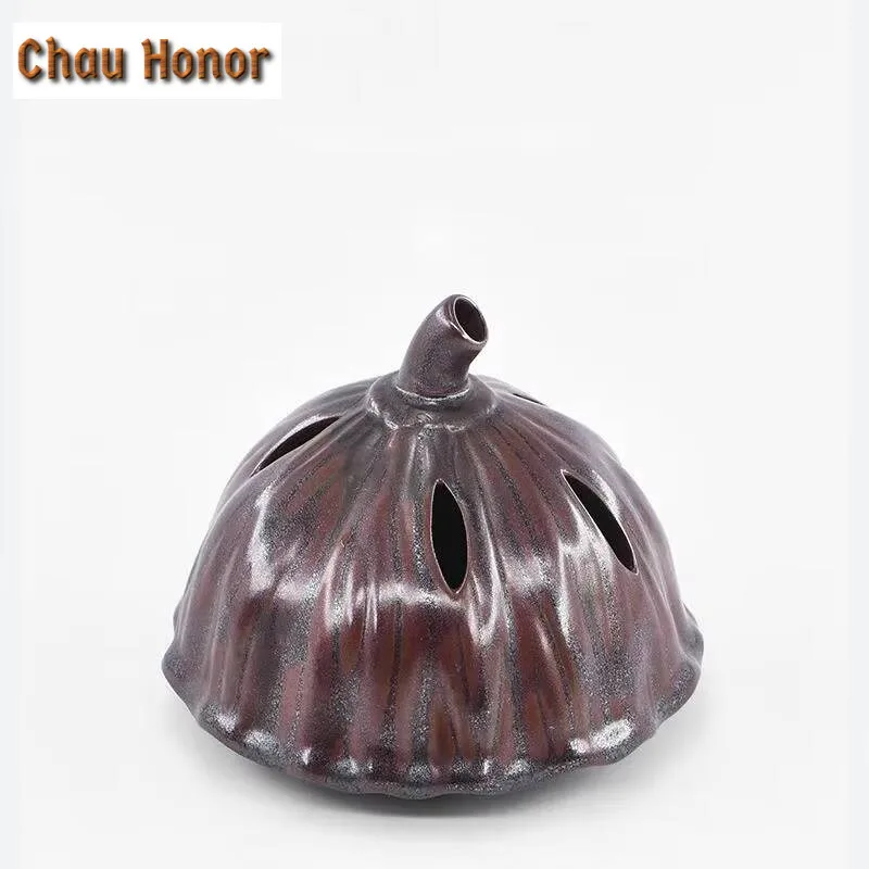 Wabi-sabi Lotus Porcelain Incense Holder Retro Incense Smoke Waterfall Household Zen Scented Aromatic Candles Cha Decoration