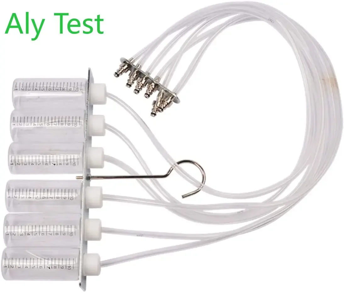 6 Cylinder Diesel Injector Flow Meter Test Kit - Common Rail Adaptor Set For Bosch Siemens Denso Delphi