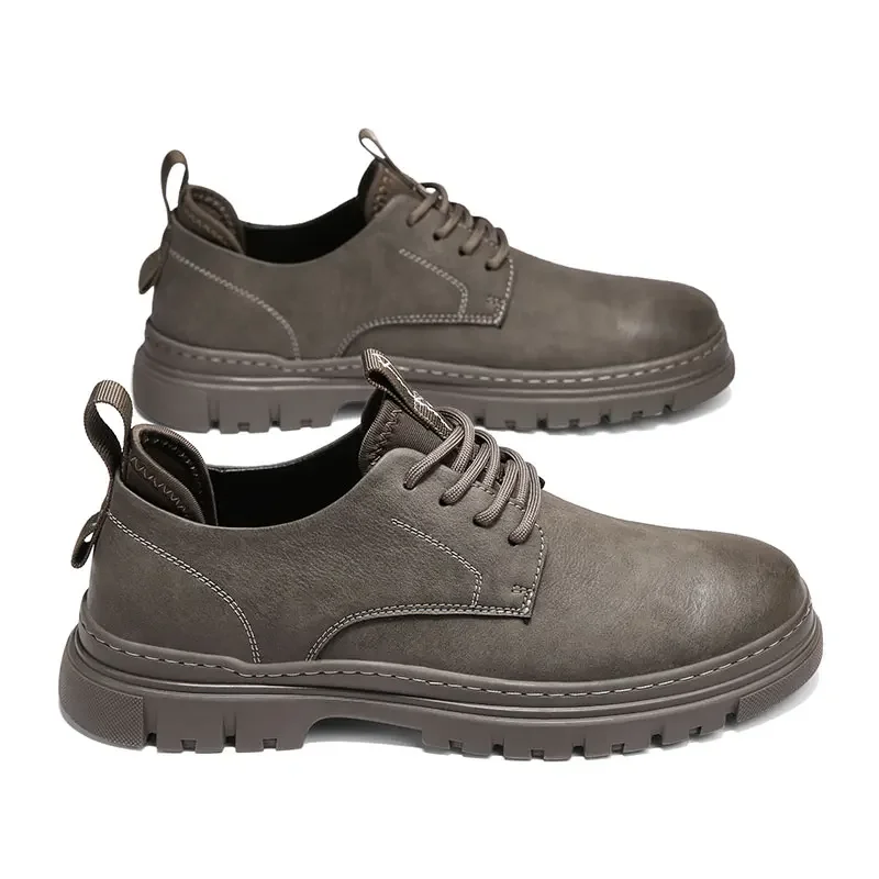 

Мужские туфли на шнуровке, натуральная кожа, классические, оксфорды, на платформе, в британском стиле, осень