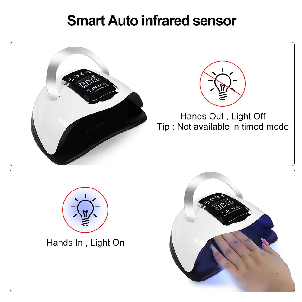 SUN X11MAX Nail Dryer Professional 66LED Nail Art Light with Timer and Sensor 280W High Power Fast Drying Gel Nail Polish Tool 5