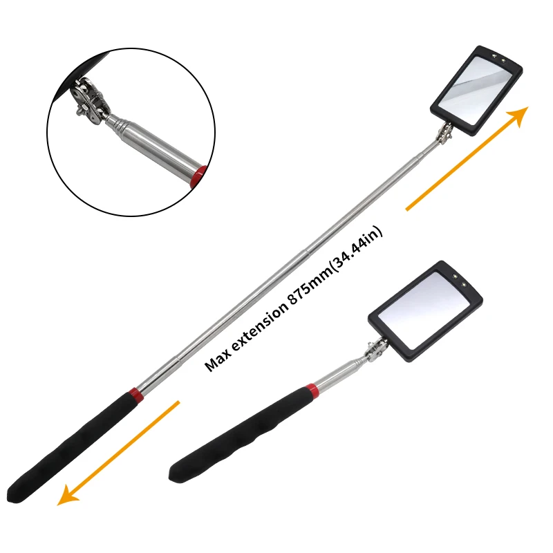 Car Repair Tool Set Telescoping Flexible Head Inspection Mirror Car Bottom With Light Adjustable Detection Mirror Magnification Inspection