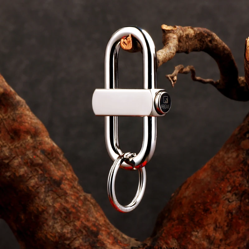 Real Titanium Durable Security Keychain Men Waist Hanging High Quality Car Key Chain Super Light Anti-lost Key Accessories