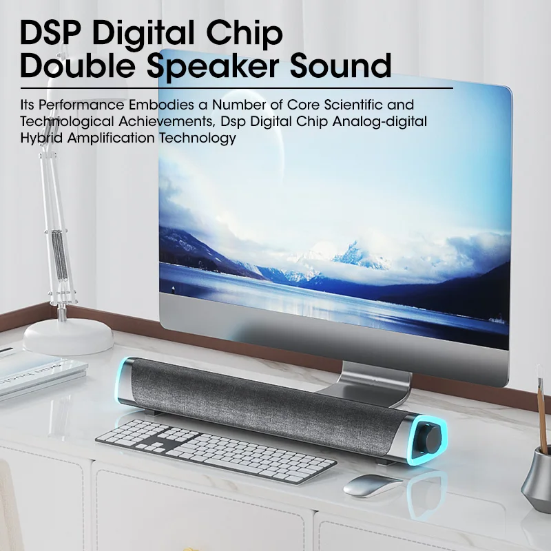 

4D Computer Speaker 5.0 Bluetooth Wired Loudspeaker Stereo Subwoofer Sound Bar For Macbook Laptop Notebook PC Music Player