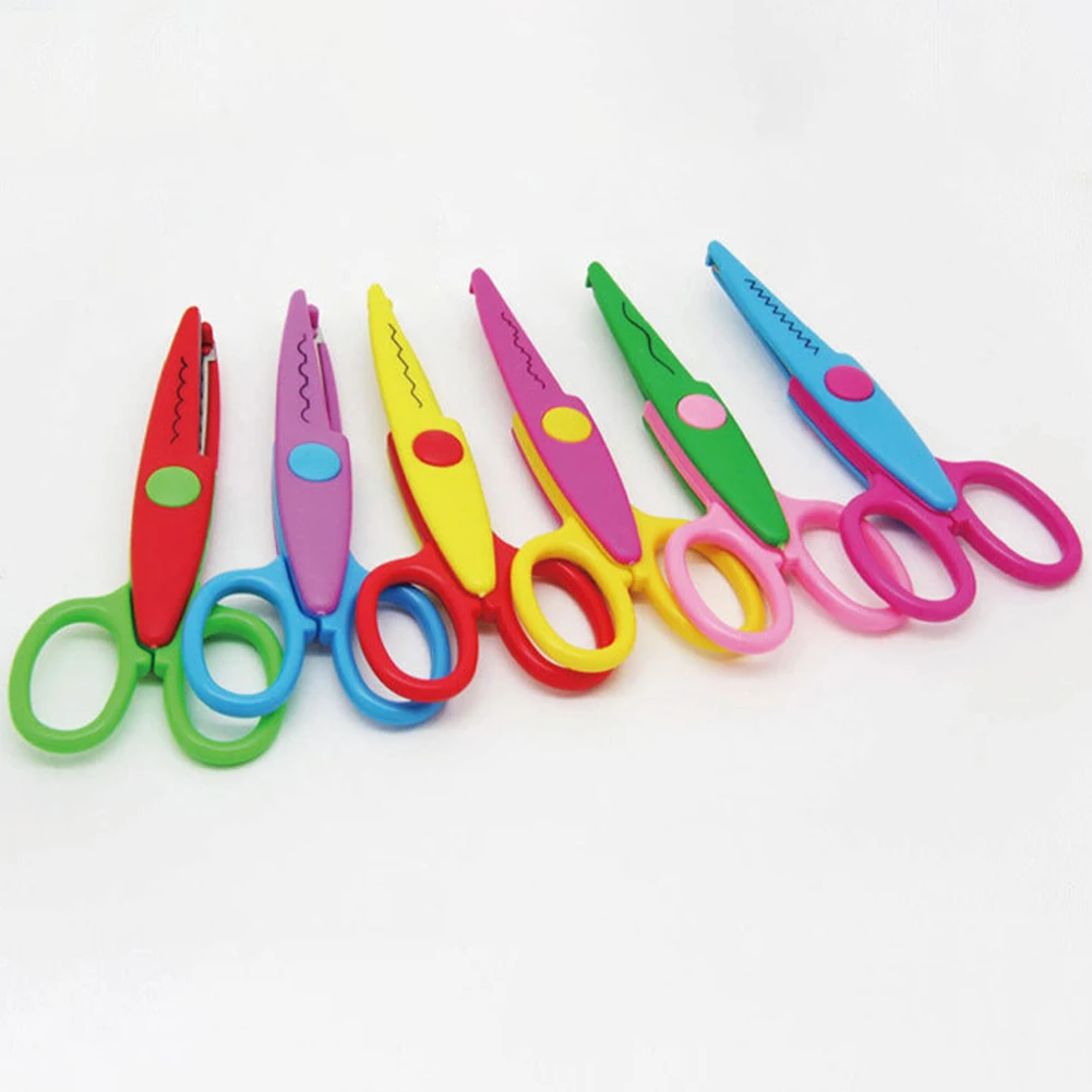 4 Pcs Children Safety Scissors, Kids Scissors Colorful Serrated Scissors  Blunt Tip with Scale