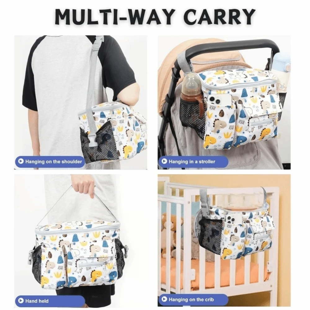 Oxford cloth Baby Stroller Bag Printed Large Capacity Cartoon Stroller Organizer Multi-functional Pram Buggy