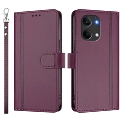 Slim Flip Wallet Case with Magnetic Clasp and Kickstand Feature for Poco M6 Plus (Dark Purple)