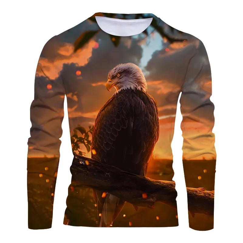 Retro Long Sleeved 3D Print Oversized T Shirt