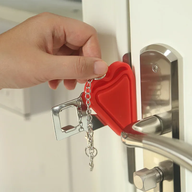 

Portable Door Lock Double Hole Security Door Locker Safety Latch Metal Lock Home Room Hotel Anti Theft Security Lock