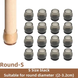 Silicone Non - Slip Furniture Leg Pads - Floor Protector and Chair Leveler (16 - Pack) - 16Pcs (S - Round - Black)