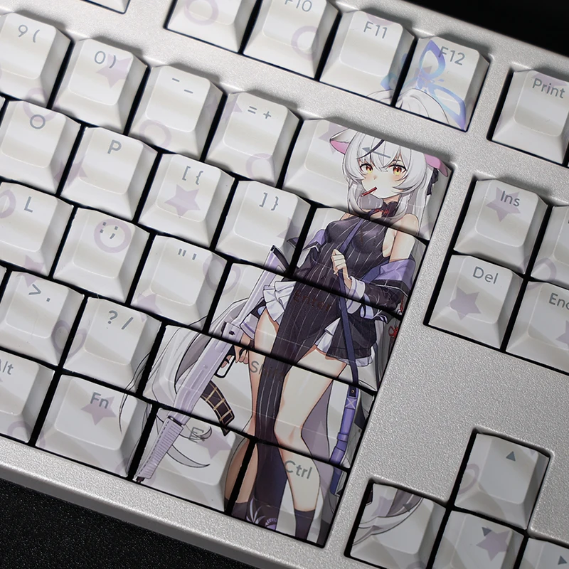 Sunohara Kokona 108 Keycap Azul Arquivo Pbt Tintura Sublimação Luz Transmitindo Cereja mx Cruz Eixo Interruptor Teclado Mecânico - Imagem 5