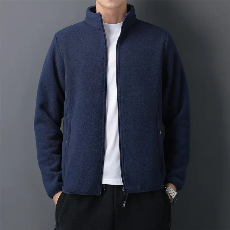 남성용 기모 두꺼운 재킷 가디건, 따뜻한 맨투맨, 야외 방풍 의류, 따뜻한 플리스 코트, 보온 셔츠