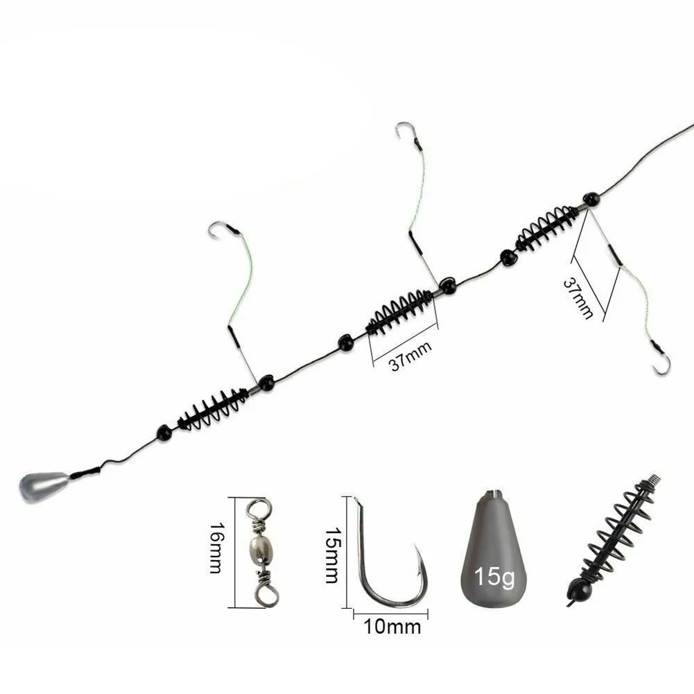 

Ready Tied Fishing Tackle Fishing Hook Artificial Bait Cage Set Fishing Feeder 15*10mm Fishing Parts Lead+High-carbon Steel