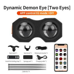 LED Dynamic Atmosphere Rear Lamp with APP Control for Motorcycles and Electric Bicycles (Dual Eye Lens)