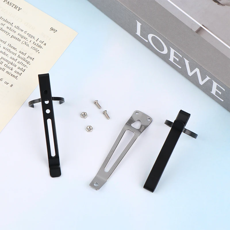 1PC Universal Flashlight Metal Holding Iron Clip Stainless Steel Pen Belt Waist Portable Hook Accessories