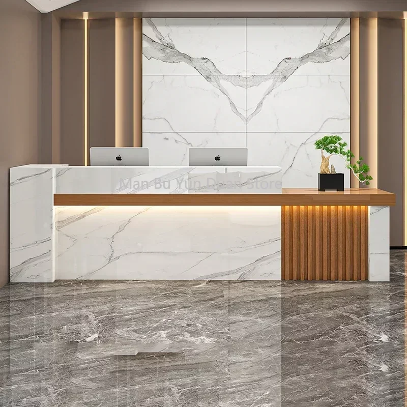 Luxury Store Reception Desks White Desk Reception Counter Standing Auxiliary Balcao Pra Loja Midseni Modern Furniture