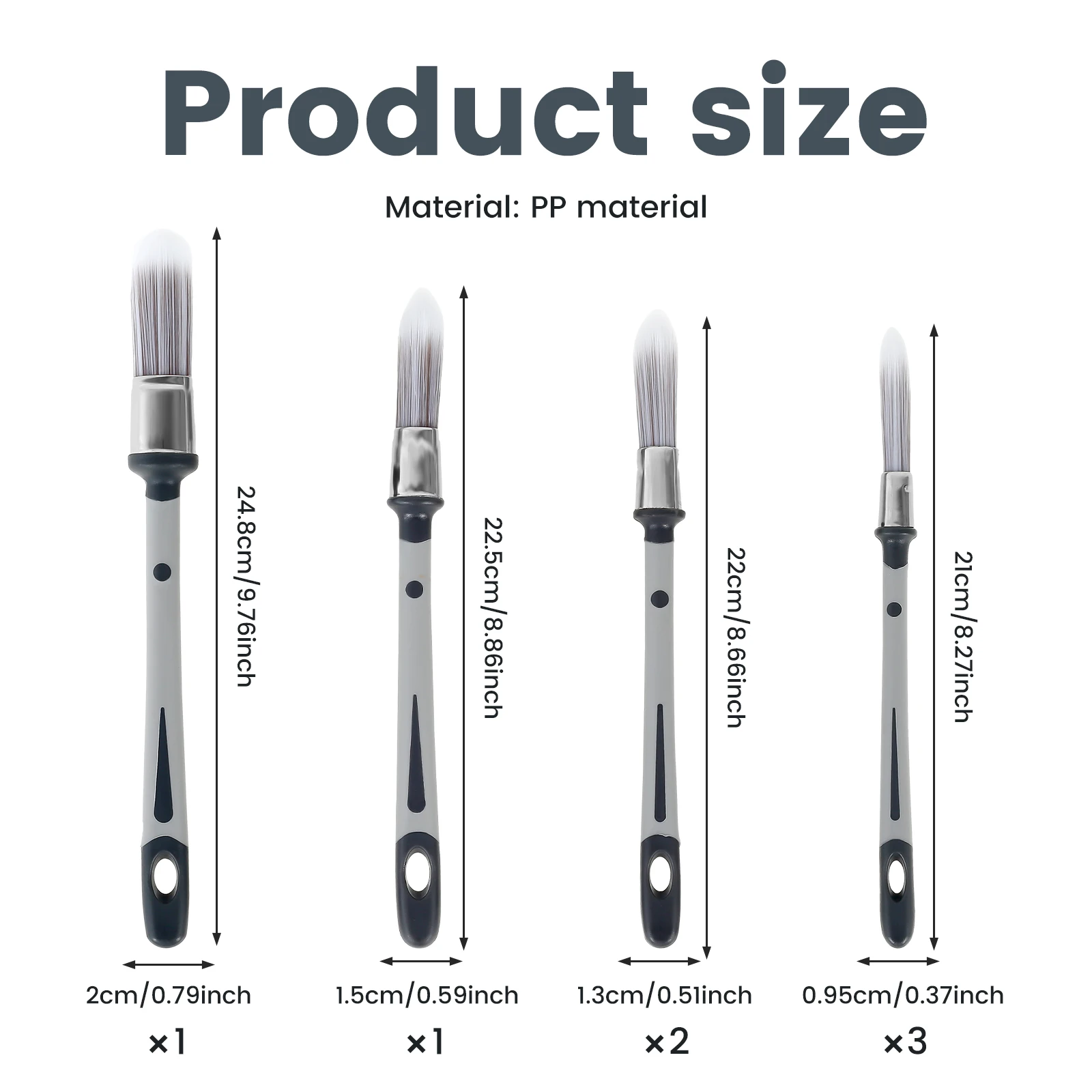 7Pcs Small Paint Brushes Trim Paint Brush Edge Painting Tool 0.45/0.6/0.75/0.8 Inch Trim Painting Tool for Detail Areas Windows