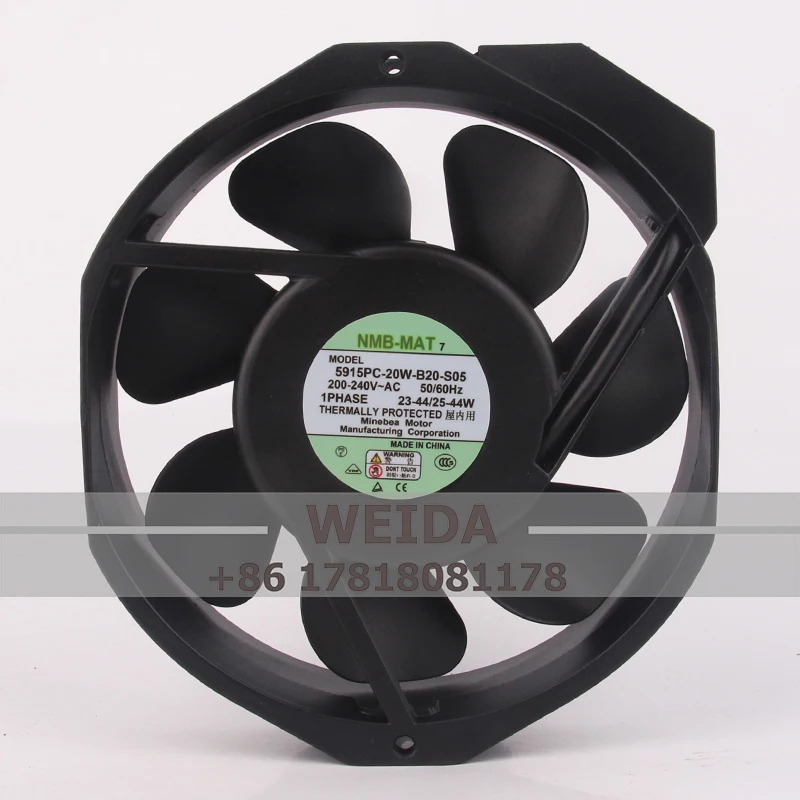 

5915PC-20W-B20-S05 Case Cooling Fan for NMB AC230V DC EC 172X150X38MM 17CM 17238 Metal High Temperature Resistant Centrifugal