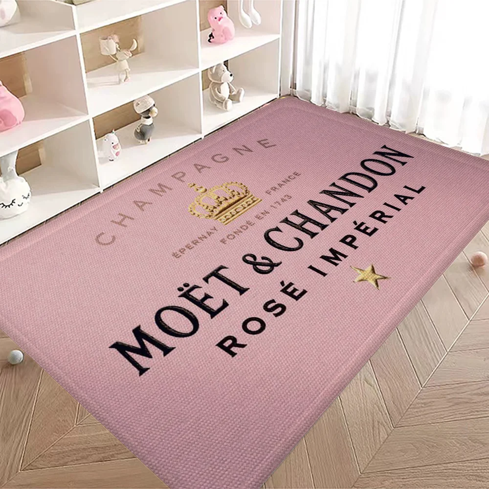 Champagne M-Moet &Chandon Door Mat Kids Room Bedroom Decoration Balcony Anti-Slip Doormat Living Room Doormat Area Rug