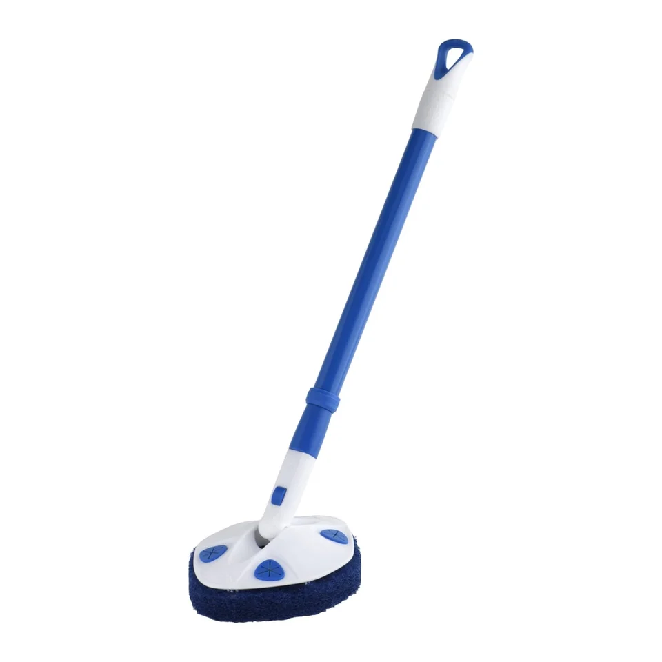 Extendable Tub Tile Scrubber with Replaceable Pads