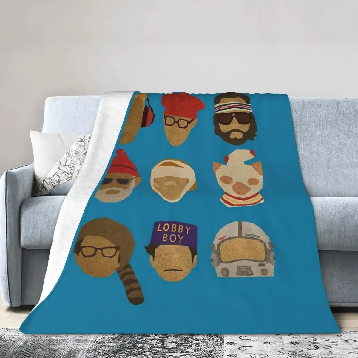 

Flannel Throw Blanket Wes Anderson's Hats Blanket Soft Bedspread Warm Plush Blanket for Bed Living room Picnic Travel Home Couch