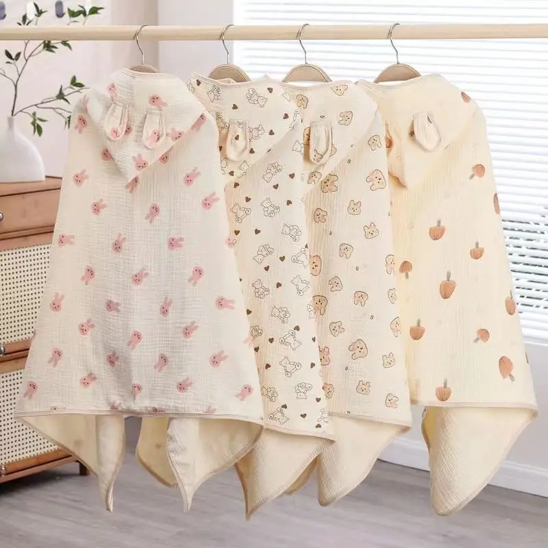 Children Hooded Bath Towel Cute Kids Summer Beach Towel Cloak Cartoon Animal Style Newborn Bathrobe Quilt Washcloth bathrobes
