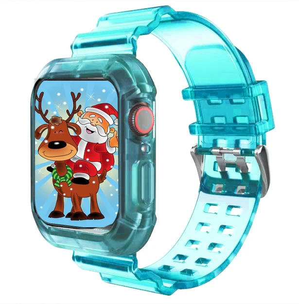 silicone Strap for Apple Watch Band 45MM 41 42 mm 40 44 38mm Transparent Correa Sport loop wrist for Iwatch Series 7 6 se 5 4 3 sky blue