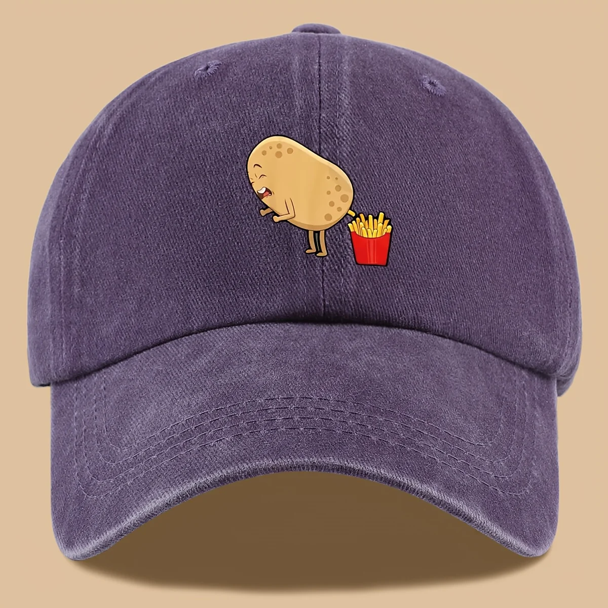 Humorvolle Baseballkappe mit Kartoffelchip-Aufdruck, lässiger Outdoor-Hut, geeignet für Urlaubspartys, Geburtstage, Freunde, Cartoon-Design – Detail 11