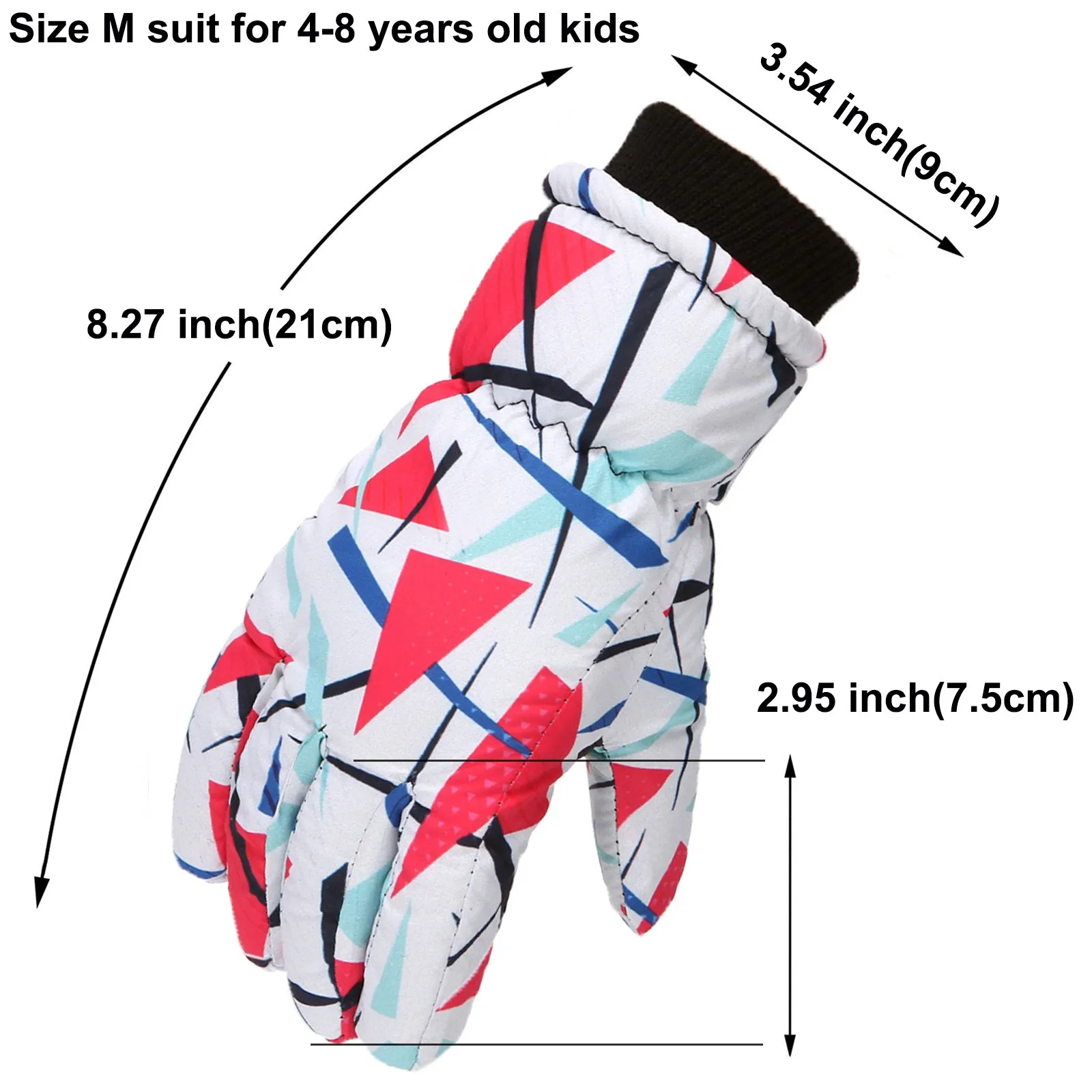 Snow Gloves Outdoor Skating Kids Ski Winter Gloves Toddler for Cold Weather Warm Thermal M/L
