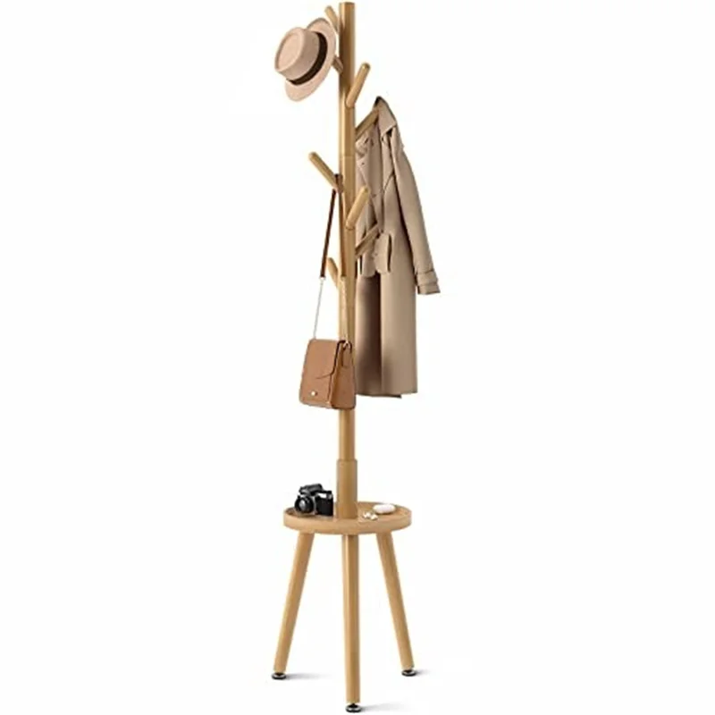 Wood Coat Rack Hooks Coat Clothes Tree Stand Floor Standing Coat Rack Standing Coat Tree With 8 Hooks For Hallway Living Room