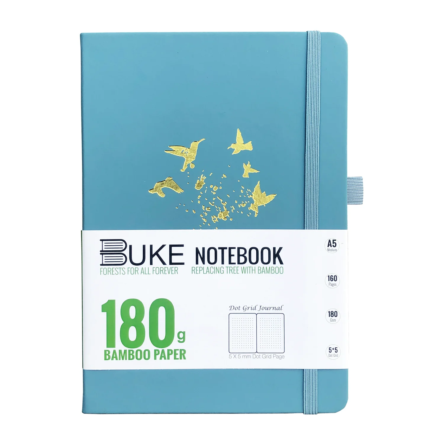 

BUKE Dotted Notebook Watercolor Dot Grid Journal 5*5MM 160 Pages 180g Bamboo Paper