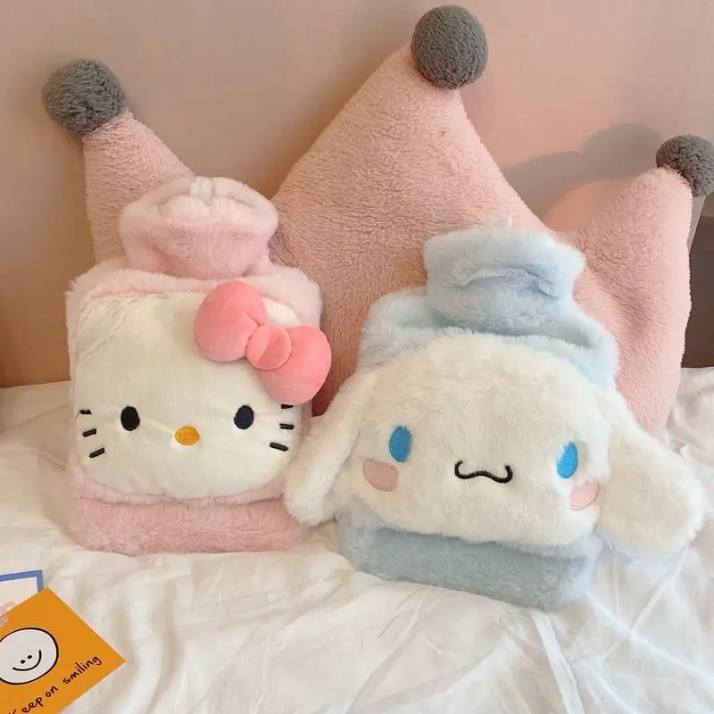 

Anime Sanrio Plush Hot Water Bag Kuromi Cute Kawaii Water Injection Thickened Explosion-Proof Hand Warmer Toys for Girls Gift