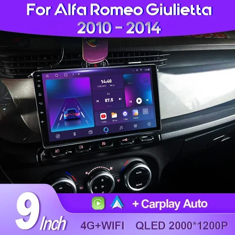 

QSZN 2K QLED Android 12 Car Radio For Alfa Romeo Giulietta 2010 -2014 Multimedia Video Player GPS Carplay Auto Navigation Stereo