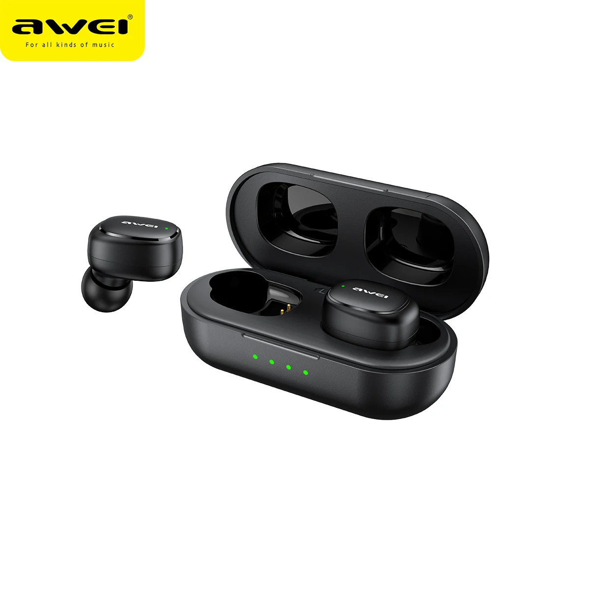 headphones with microphone AWEI T13 Pro Wireless Earbud Bluetooth V5.1 Earphone Bass In-Ear TWS Headphone With Mic HiFi Stereo Gaming Headset Driver 8mm noise cancelling headphones