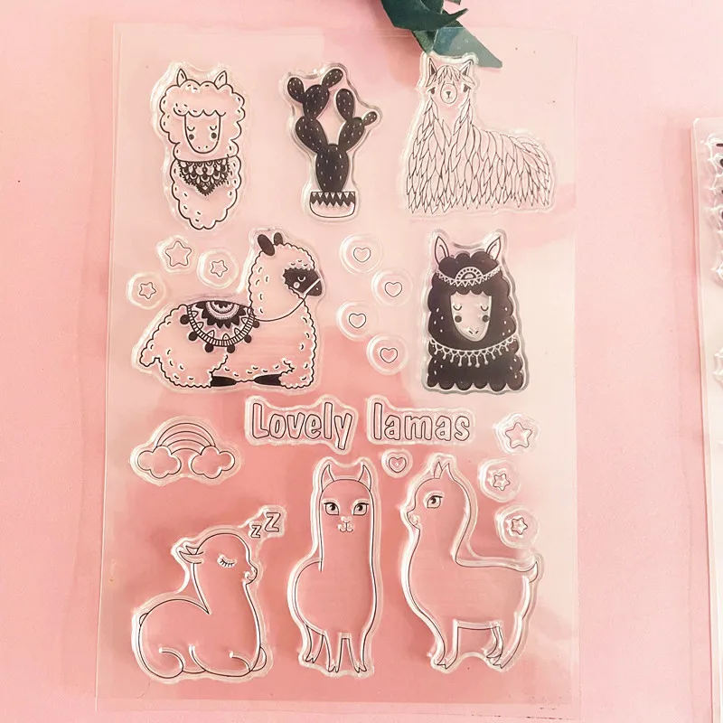 animal sheep Alpacaca cactus Clear Stamp Transparent Silicone Stamp Seal Sheet For Scrapbooking Photo Album Decoration