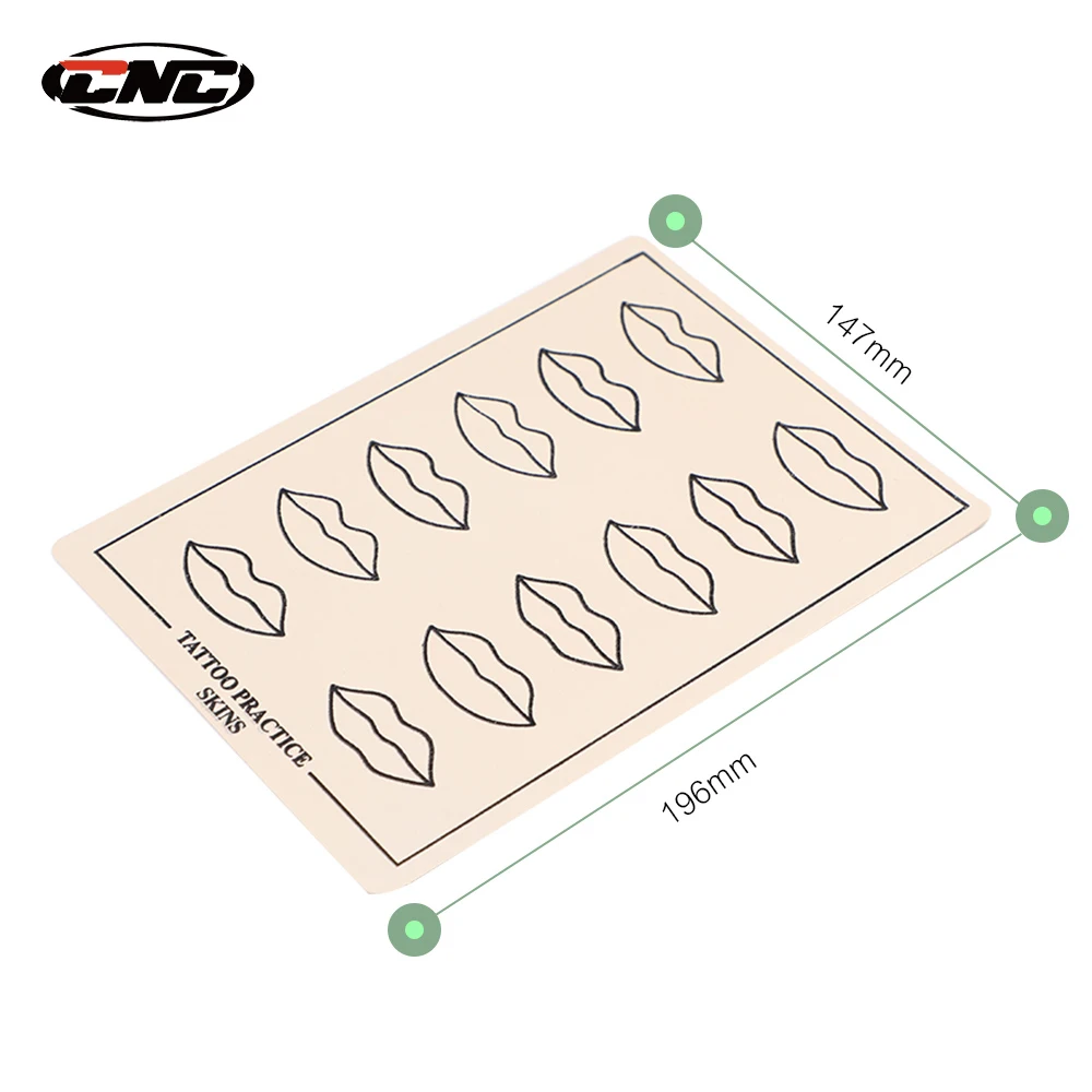 

CNC Lip Small Practice Skin Tattoo Practice Skin Fake Tattoo Learning Skin Tattoo Accessories 196*147mm Double-sided TA501-6*10