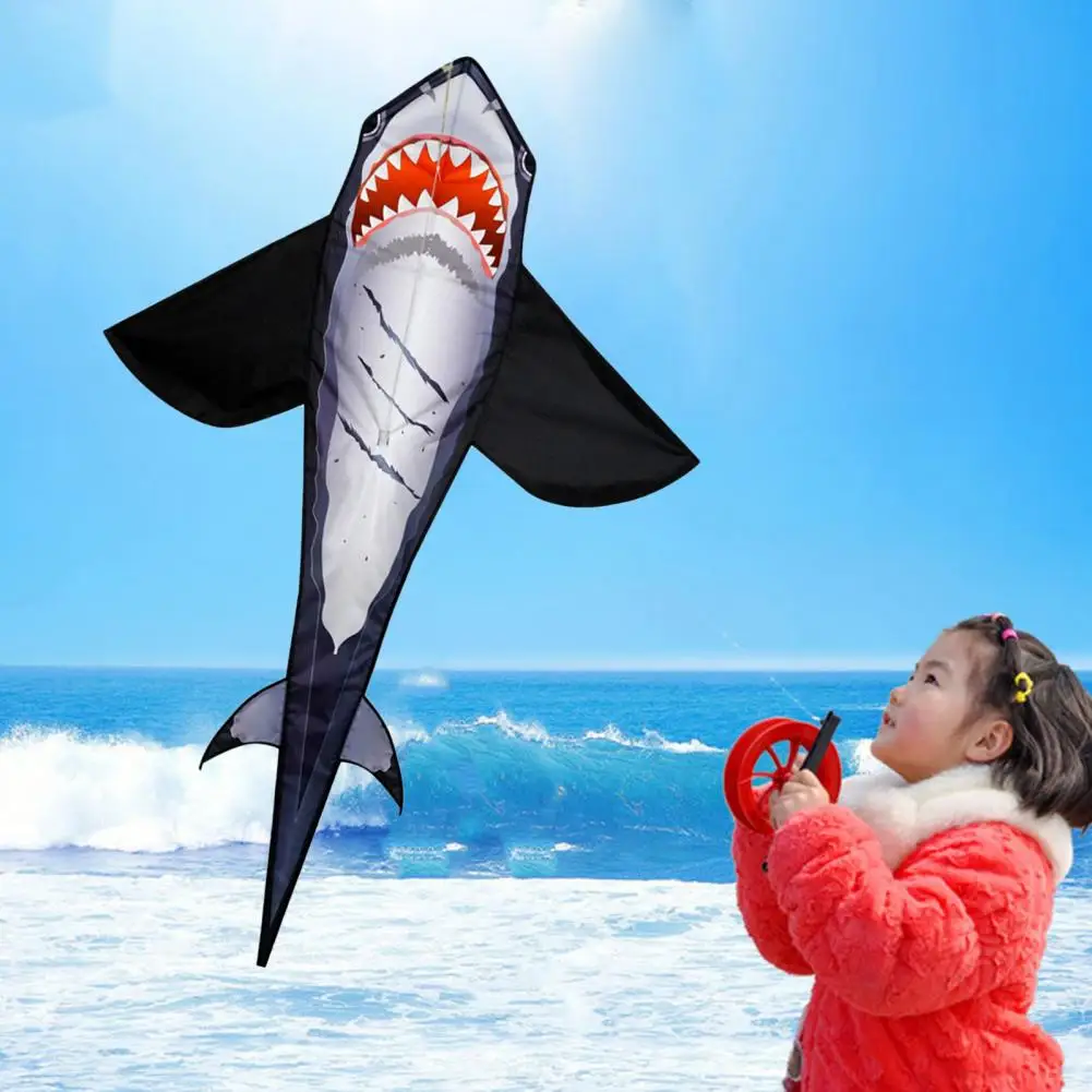 Outdoor Adventure Kite Shark-shaped Cartoon Animal Kite for Kids Adults Lightweight Easy to Fly Large Size Recreational Flying 4