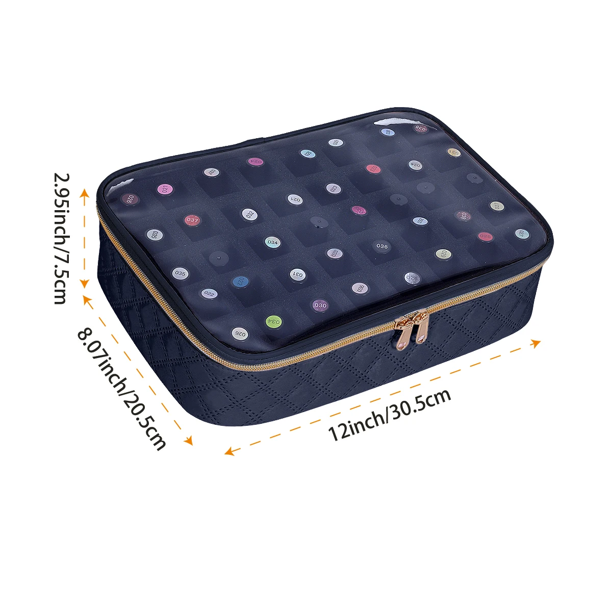 Fashion transparent nail polish storage box - 40 bottles travel set, durable polyester cotton material, suitable for nail lovers 2