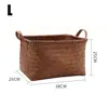 Brown Dirty Clothes Basket New 38cm Imitation Rattan Weaving Picnic Basket Portable Storage Basket Laundry 6