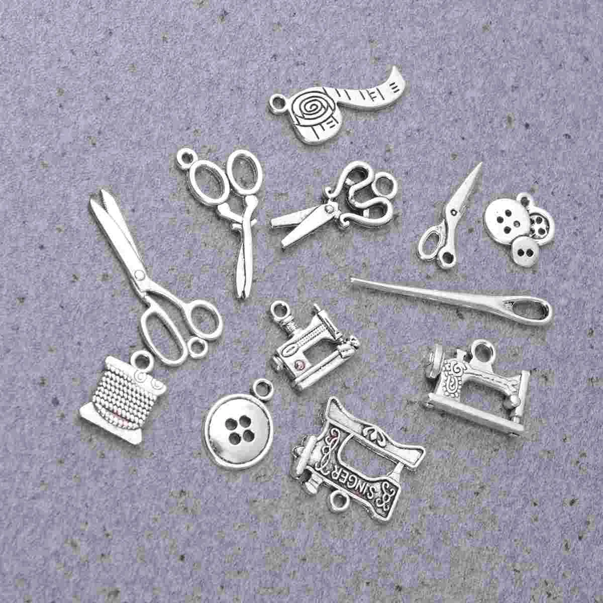 

6 Packs Sewing Tools Shape Pendant Charm Choker Necklaces Women Bracelet Women's