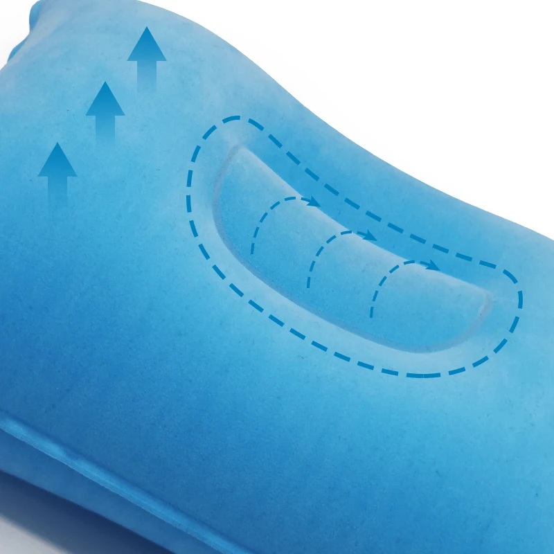 S-Portable Ultralight Inflatable PVC Nylon Air Pillows Camping Sleep Cushion Travel Hiking Beach Car Plane Head Rest Camp Gears 4